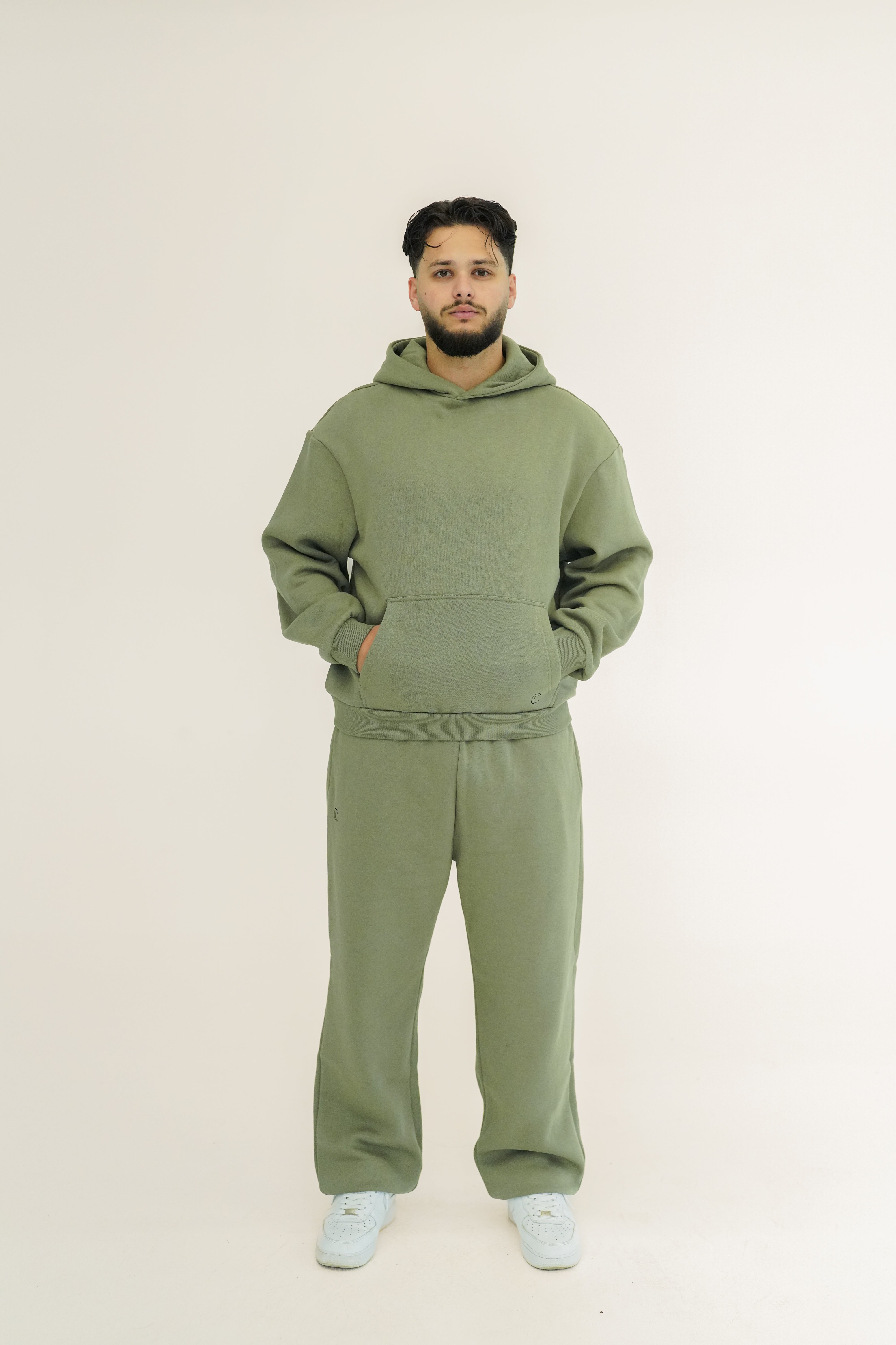 Fluffy Herren Jogginganzug Olive