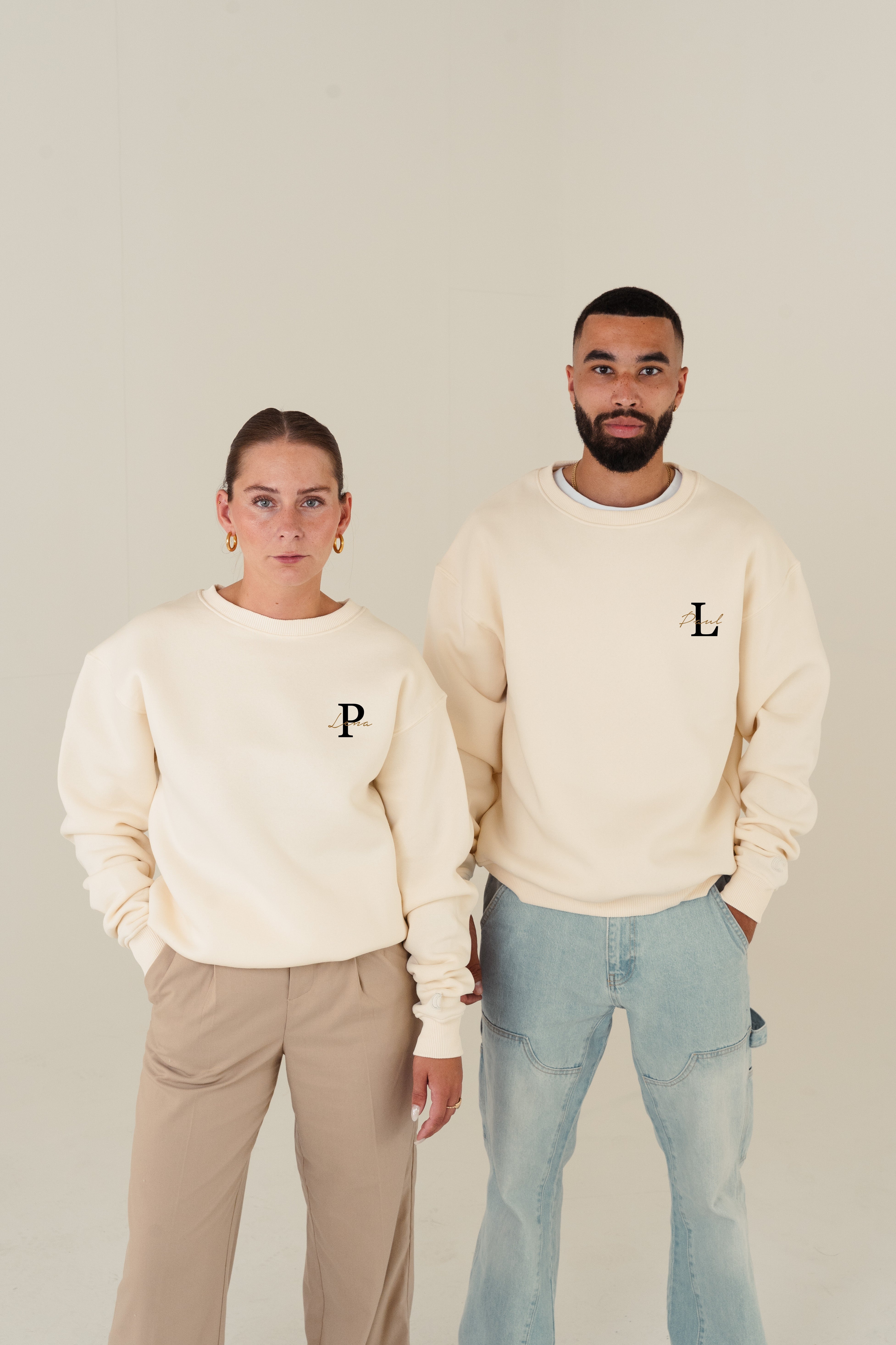 2x Bae Partner Sweater mit Wunschbuchstaben Namen